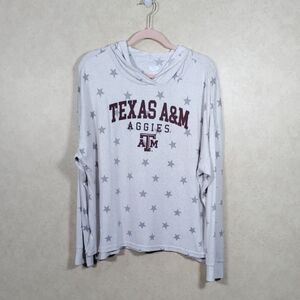 10507 FINAL PRICE Concepts cream & gray Texas A&M Aggies soft knit hoodie XL NEW